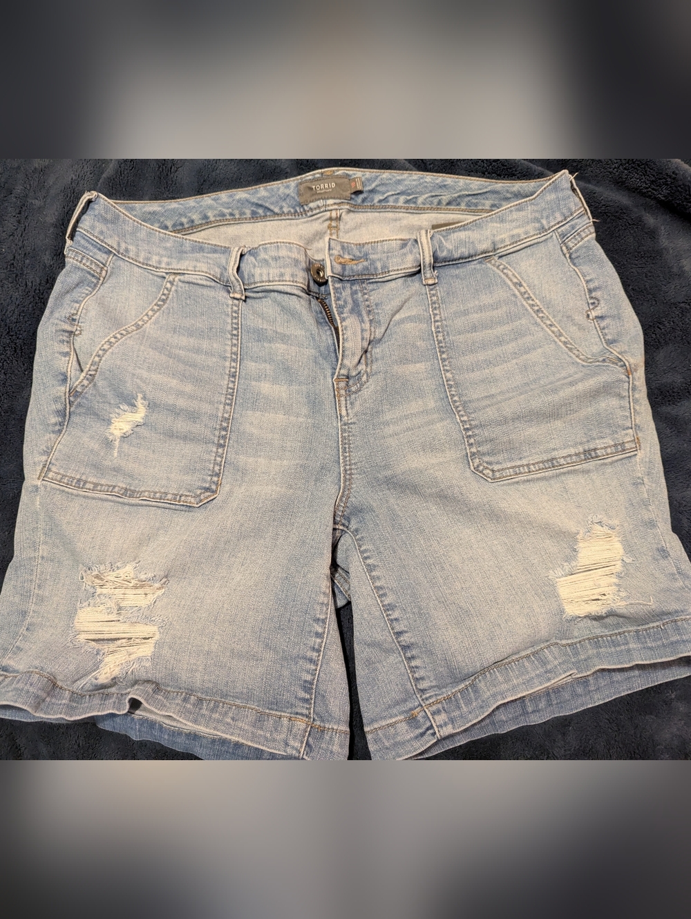 torrid Light Wash Distressed Denim Shorts